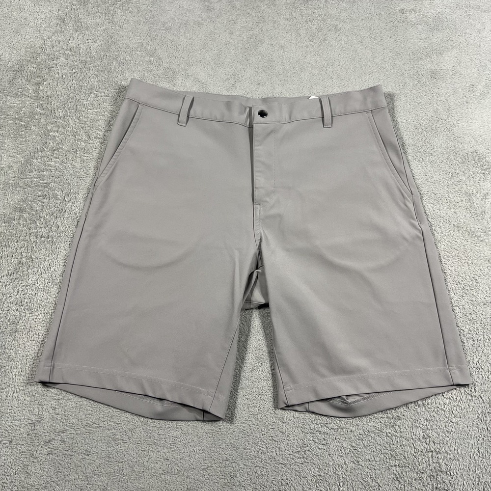 State And Liberty Shorts Men 36 Gray Athletic Fit Stretch 9" Inseam Stretch Golf